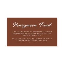 Honeymoon Fund QR Code Wedding Registry Rust Brown