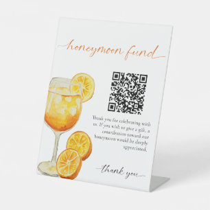 Honeymoon Fund QR Sign Aperol Spritz Bridal Shower