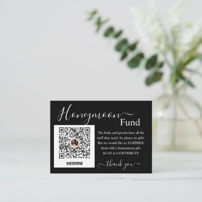 Honeymoon Fund Registry Enclosure Card (Standing Front)