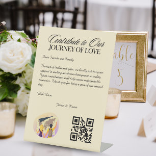 Honeymoon Fund Registry Qr Code Wedding Gift Pedestal Sign