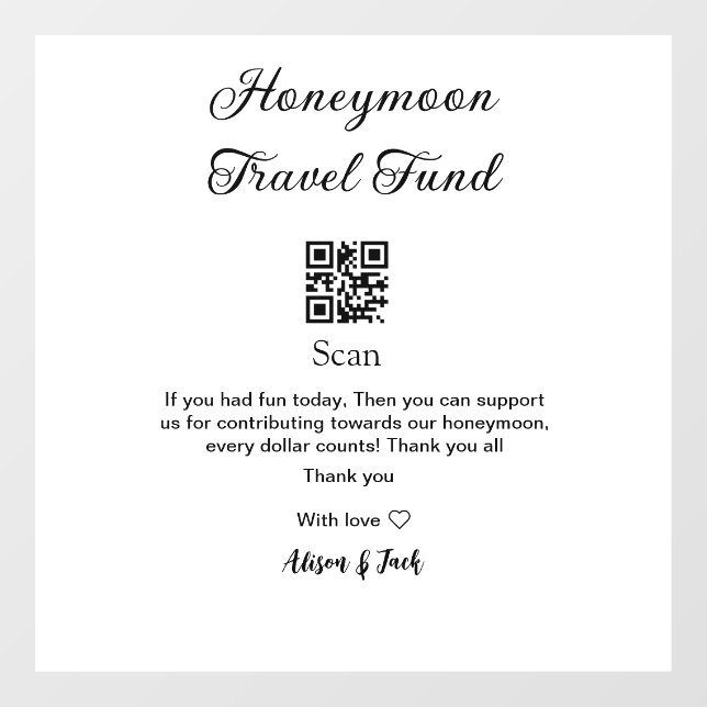 Honeymoon fund scan QR codeadd name  (Sheet)