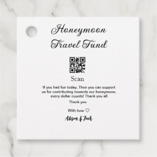 Honeymoon fund scan QR codeadd name Favour Tags