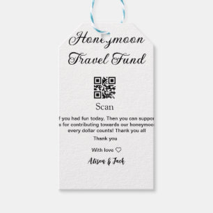 Honeymoon fund scan QR codeadd name  Gift Tags
