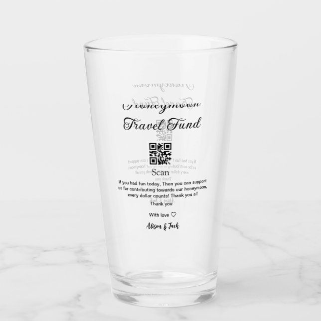 Honeymoon fund scan QR codeadd name  Glass (Front)