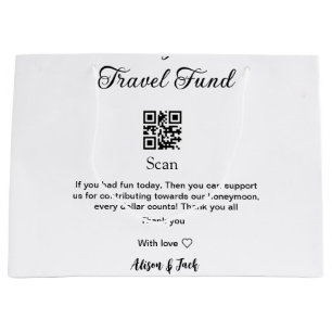 Honeymoon fund scan QR codeadd name Large Gift Bag