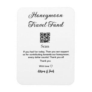 Honeymoon fund scan QR codeadd name  Magnet