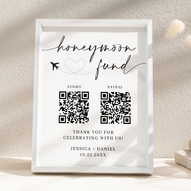 Honeymoon Fund Sign QR Code – Wedding Reception (Creator Uploaded)