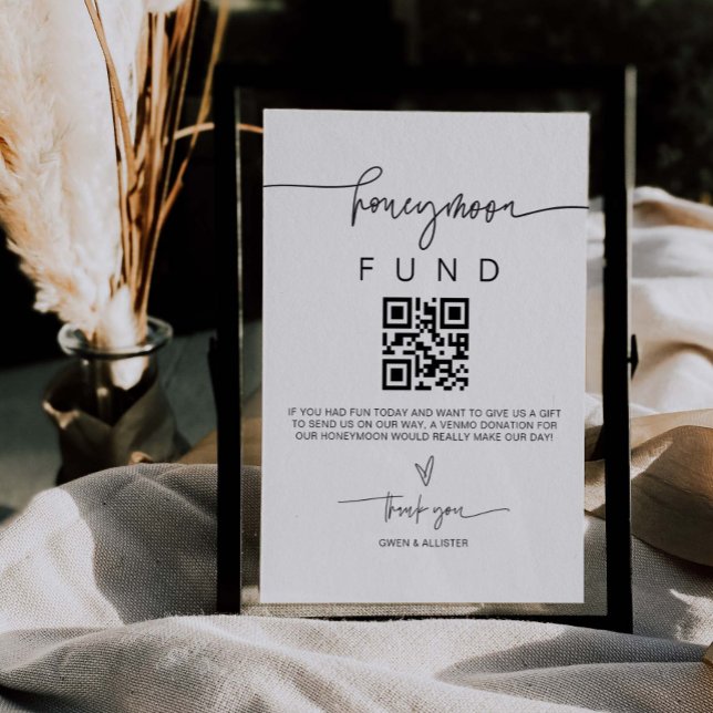 Honeymoon Fund Sign Wedding Cash Gift Table G400 (Creator Uploaded)
