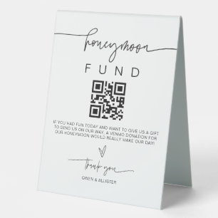 Honeymoon Fund Sign Wedding Donate Gift Table G400