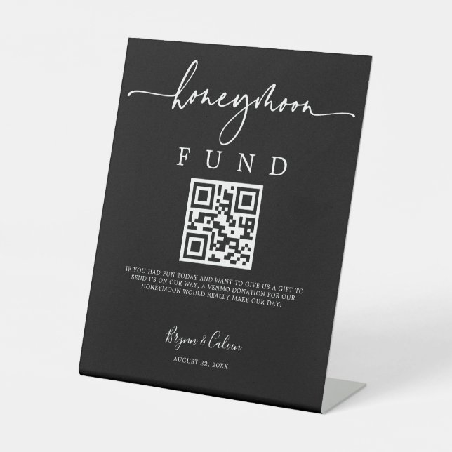 Honeymoon Fund Sign Wedding Reception Gift B613 (Front)