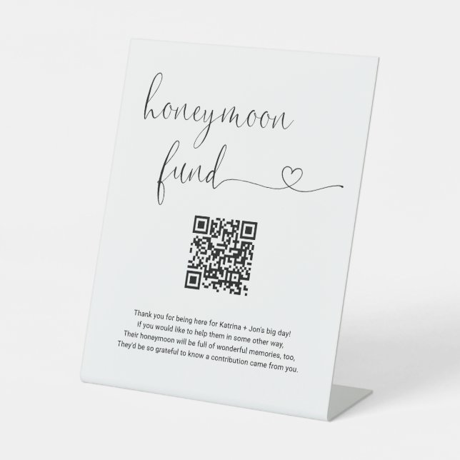 Honeymoon Fund Sign with Poem & QR Code (Front)