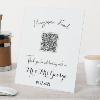 Honeymoon Fund Table Pedestal Sign for Wedding