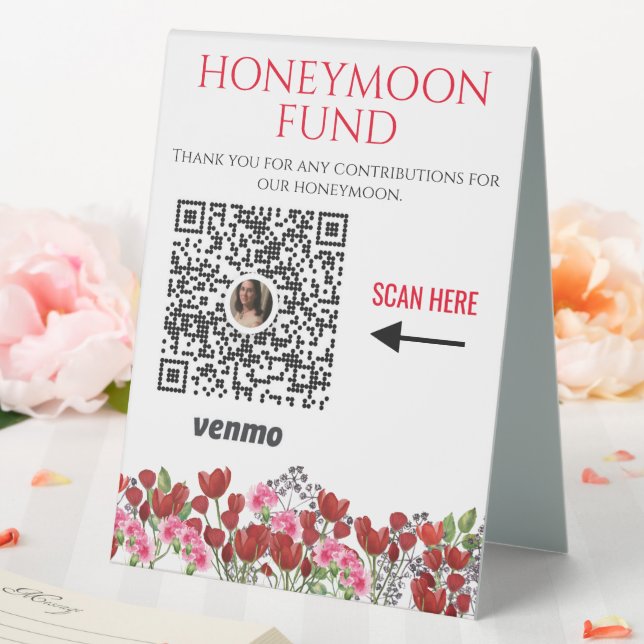 Honeymoon Fund Venmo QR Code Sign  (In SItu (Wedding))