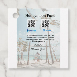 Honeymoon fund venomo paypal donation Q R couple Favour Tags