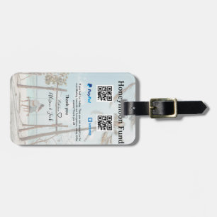 Honeymoon fund venomo paypal donation Q R couple Luggage Tag