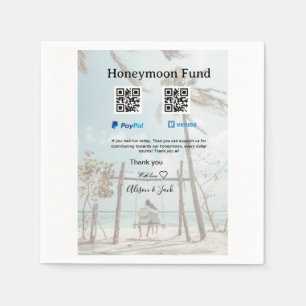 Honeymoon fund venomo paypal donation Q R couple Napkin