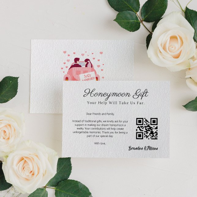 Honeymoon Fund Wedding Registry Gift Qr Code Enclosure Card (Honeymoon Fund Wedding Registry Gift Qr Code Enclosure Card)