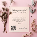 Honeymoon Fund Wedding Registry Gift Qr Code Invitation<br><div class="desc">Introducing our delightful invitation card for the honeymoon fund, travel requests, and wedding registry! Get ready to infuse your wedding celebration with some fun and flair. Completely customisable, from your names to payment details (Venmo, PayPal, Zelle, etc.), this card is all about making your special day uniquely yours. With a...</div>