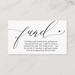 Honeymoon Fund Wishing Well, Wish, A Note On Gifts Enclosure Card