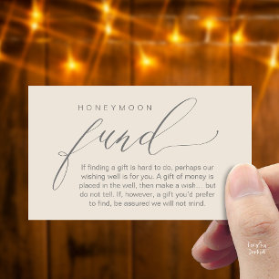 Honeymoon Fund Wishing Well, Wish, A Note On Gifts Enclosure Card