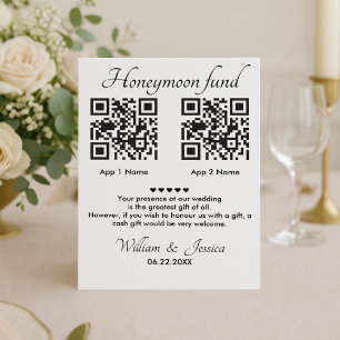 Honeymoon Fund With 2 QR Code And Photo Invitation
