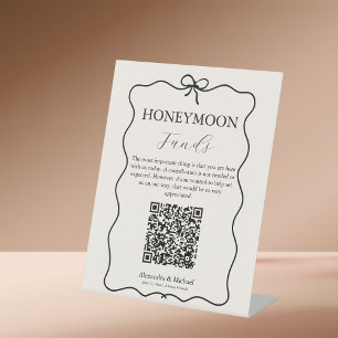Honeymoon Funds Whimsical Italian Doodle Wedding Pedestal Sign