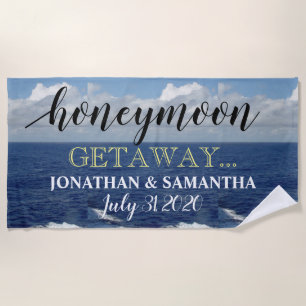 Honeymoon Getaway Ocean Waves Beach Towel
