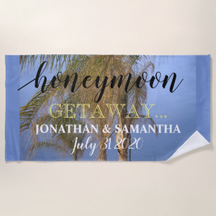 Honeymoon Getaway Palm Trees Beach Towel