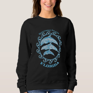Honeymoon Island Florida Tribal Dolphins Ocean Ani Sweatshirt