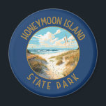 Honeymoon Island State Park Retro Distressed Magnet<br><div class="desc">Honeymoon Island State Park vector artwork design. Part of a string of barrier islands sparkling in the Gulf of Mexico off Florida's West Coast.</div>