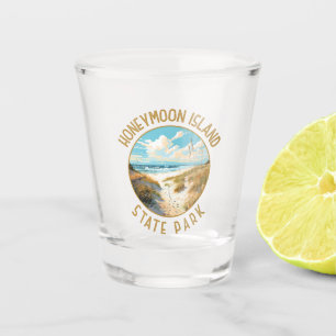 Honeymoon Island State Park Retro Distressed Shot Glass
