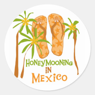 Honeymoon Mexico Tshirts and Gifts Classic Round Sticker