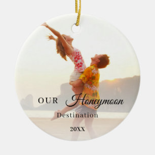 Honeymoon photo ceramic ornament