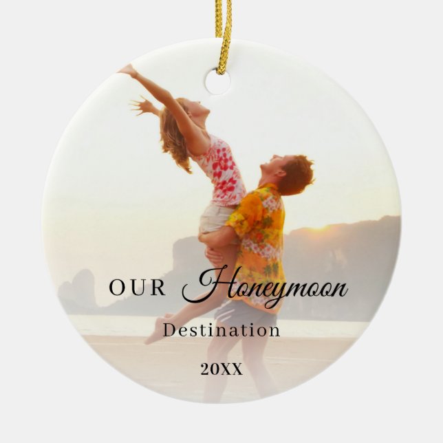 Honeymoon photo ceramic ornament (Front)