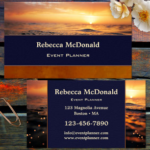 Honeymoon Sunset Event Planner Business Card