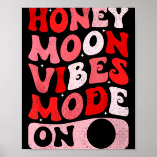 Honeymoon Vibes Newlywed Couples Married Retro Poster