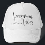 Honeymoon vibes trucker hat<br><div class="desc">Honeymoon Vibes design. Watercolor effect to make your honeymoon extra special. The perfect gift wedding for you soon to be married friend or just a treat for yourself. Change the colour to suit your style. Part of a collection.</div>