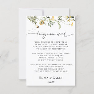 Honeymoon Wish Bee and Wildflower Enclosure Card
