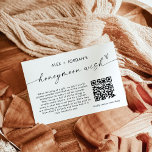 Honeymoon Wish Card | QR Code Honeymoon Fund<br><div class="desc">This Honeymoon Wish Card features handwritten calligraphy with a modern minimalist layout to respectfully request for a fun honeymoon trip in lieu of traditional wedding gifts! Add your Cash App QR code and customise *most* wording to fit your needs. Text colours are fully editable —> click the "Edit Using Design...</div>