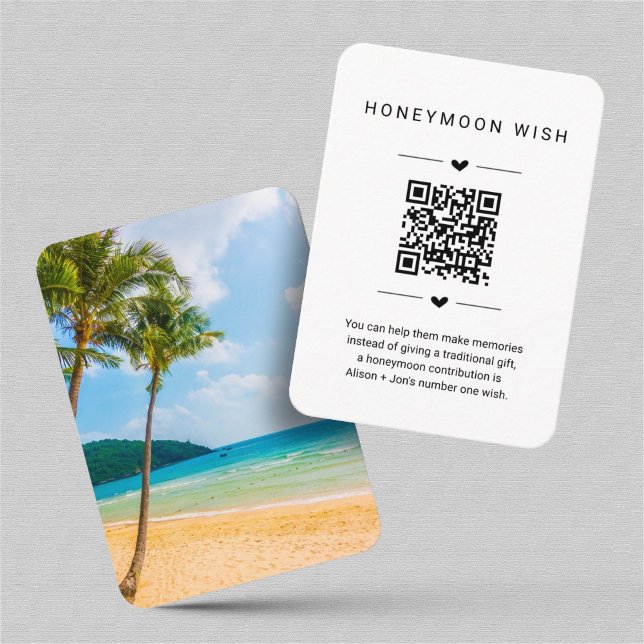 Honeymoon Wish / Fund Card w QR Code Insert (Creator Uploaded)