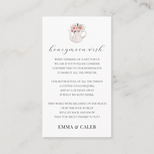 Honeymoon Wish Fund Enclosure Card (Front)