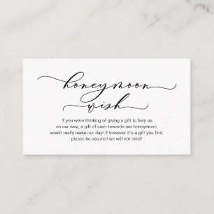 Honeymoon Wish, Modern romantic design Enclosure C Card