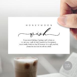 Honeymoon Wish, Modern romantic design Enclosure Card