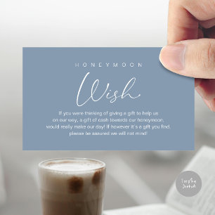 Honeymoon Wish, Modern Romantic Wedding Enclosure Card