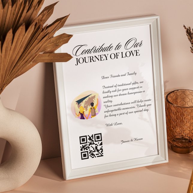 Honeymoon Wish Registry Qr Code Wedding Gift Poster (Honeymoon Wish Registry Qr Code Wedding Gift Poster)