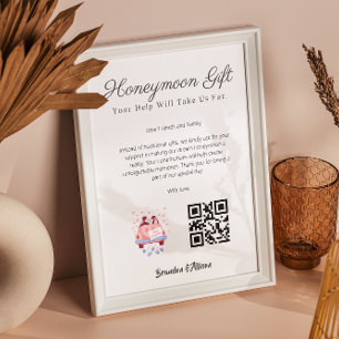 Honeymoon Wish Travel Fund Request Gift Qr Code Poster