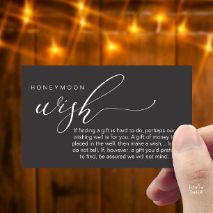 Honeymoon Wish Wishing Well, Fund, A Note On Gifts Enclosure Card