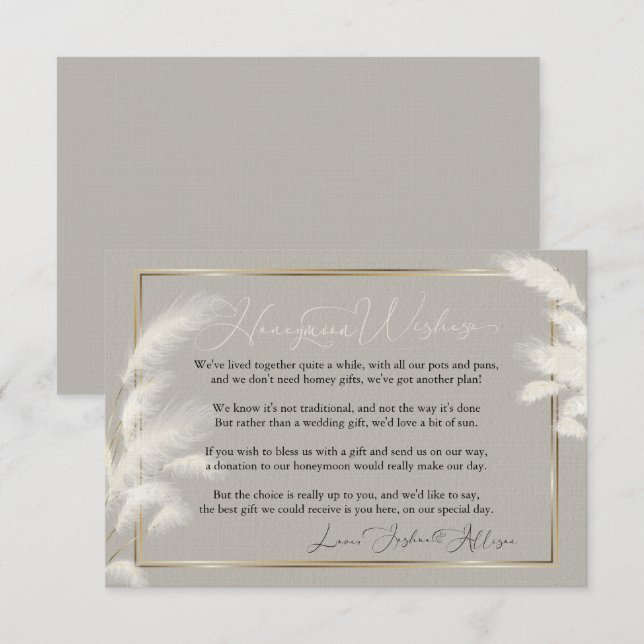 Honeymoon Wishes Allison 1a Invitation (Front/Back)