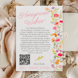 Honeymoon wishes wildflowers floral bridal shower enclosure card