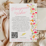 Honeymoon wishes wildflowers floral bridal shower enclosure card<br><div class="desc">Love is in bloom wildflowers floral honeymoon wishes bridal shower featuring pretty hand painted vibrant and bright orange, pink and yellow flowers watercolor illustration with a modern elegant script font, with bohemian greenery foliage. Perfect for Spring, summer outdoors garden bridal or wedding party. Add your link to the qr code....</div>